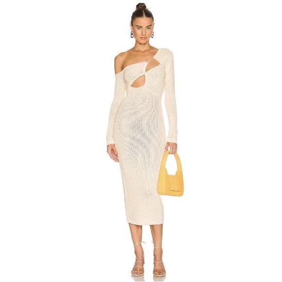 Ronny Kobo Cream Mid Length Night Out Dress Size S/XS New $595 - Picture 1 of 12